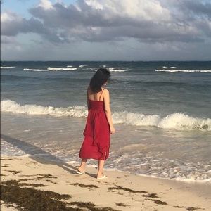 Silence+Noise Red Maxi Dress